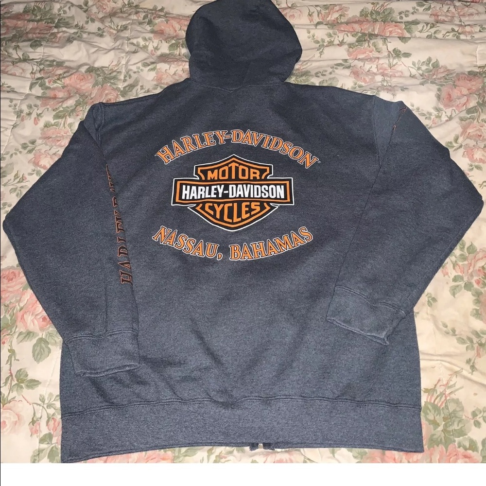 HARLEY DAVIDSON MOTORCYCLES ZIP HOODED SWEATSHIRT